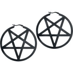 Kolczyki damskie: Wildcat Black Pentagram Kolczyki standard