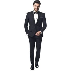 Garnitury: garnitur hamel 313 czarny slim fit