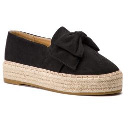 Espadryle JENNY FAIRY - WS901-01 Black. Czarne espadryle damskie Jenny Fairy, bez wzorów, ze skóry ekologicznej, bez obcasa, na koturnie. Za 89,99 zł.