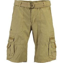 Bermudy "Perou" w kolorze beżowym. Brązowe spodenki i szorty męskie Geographical Norway Men, m, w paski, z bawełny. W wyprzedaży za 119,95 zł.