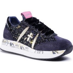 Sneakersy PREMIATA - Conny 4264 Glitter Blue. Niebieskie półbuty damskie Premiata, bez wzorów, ze skóry, bez obcasa, bez zapięcia. Za 1039,00 zł.