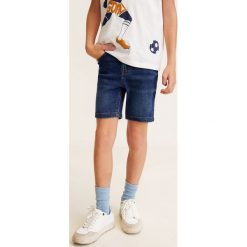 Mango Kids - Szorty dziecięce Dumond 104-164 cm. Zielone spodenki chłopięce Mango Kids, z aplikacjami, z elastanu, casualowe. W wyprzedaży za 29,90 zł.