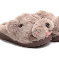 Brązowe Kapcie Grizzly Bear. Brązowe kapcie dziewczęce Born2be, z materiału. Za 49,99 zł.
