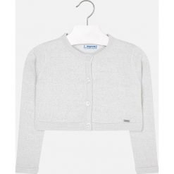 Mayoral - Sweter dziecięcy 92-134 cm. Pomarańczowe swetry dziewczęce Mayoral, bez wzorów, z elastanu, z okrągłym kołnierzem, z krótkim rękawem, krótkie, bez kaptura. W wyprzedaży za 57,90 zł.