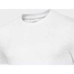 T-shirt męski TSM207 - biały. Białe koszulki męskie 4f, m, bez wzorów, bez kołnierzyka, bez rękawów. Za 59,99 zł.
