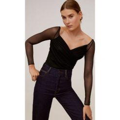 Mango - Body Pia. Czarne body damskie Mango, l, bez wzorów, z elastanu. Za 139,90 zł.