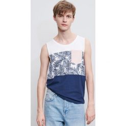 Wzorzysty tank top - Granatowy. Niebieskie t-shirty męskie Reserved, xl, bez wzorów, bez kołnierzyka. W wyprzedaży za 29,99 zł.