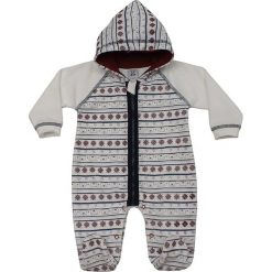 Śpioszki "Velour" w kolorze kremowym ze wzorem. Białe śpiochy niemowlęce Just Too Cute, bez wzorów. W wyprzedaży za 45,95 zł.