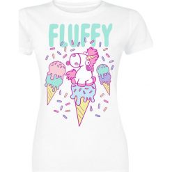 Minions Einhorn - Fluffy Ice Koszulka damska biały. Białe bluzki damskie marki Minions, s, z nadrukiem, z okrągłym kołnierzem. Za 42,90 zł.