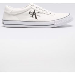 Calvin Klein Jeans - Tenisówki. Białe trampki męskie Calvin Klein Jeans, bez wzorów, z jeansu, na sznurówki. W wyprzedaży za 269,90 zł.