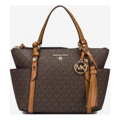 Michael Kors Nomad Small Torebka Brązowy. Pomarańczowe torebki klasyczne damskie Michael Kors, w paski, z bawełny, bez dodatków. Za 1053,95 zł.