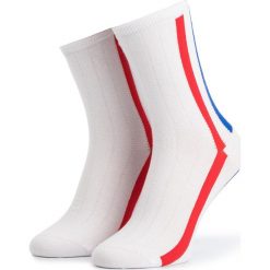 Skarpety Wysokie Damskie TOMMY HILFIGER - 393012001 White/Blue/Red 105. Białe skarpetki damskie TOMMY HILFIGER, bez wzorów, z elastanu. Za 34,99 zł.