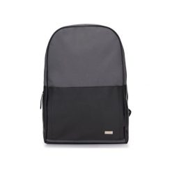 Szaro-czarny elegancki plecak miejski Solier ADVENTURE. Czarne plecaki męskie marki Solier, ze skóry ekologicznej, eleganckie. Za 189,00 zł.