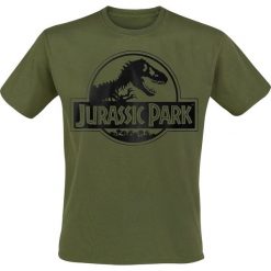 Jurassic Park Logo T-Shirt zielony. Zielone t-shirty męskie z nadrukiem Jurassic Park, xxl, z okrągłym kołnierzem. Za 74,90 zł.