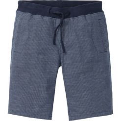 Bermudy z elastycznym paskiem w talii bonprix ciemnoniebieski melanż. Niebieskie spodenki i szorty męskie bonprix, m, bez wzorów. Za 89,99 zł.