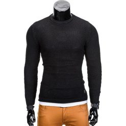 SWETER MĘSKI E95 - CZARNY. Czarne swetry klasyczne męskie marki Inny, xl, klasyczne, z klasycznym kołnierzykiem. Za 45,00 zł.