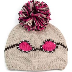 Czapka damska okularnicy i pompon beżowa (cz2608). Szare czapki zimowe damskie marki Art of Polo, z wełny. Za 36,52 zł.
