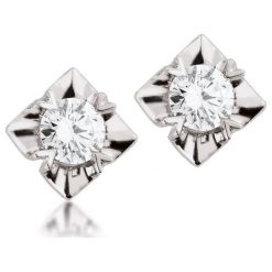Zjawiskowe Kolczyki Białe Złoto - złoto białe 585, Brylant 0,05ct. Żółte kolczyki damskie marki W.KRUK, z brylantem, złote. Za 1090,00 zł.