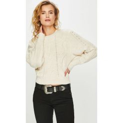 Answear - Sweter. Brązowe swetry damskie marki ANSWEAR, s, bez wzorów, z poliesteru, z krótkim rękawem, krótkie, bez kaptura. W wyprzedaży za 79,90 zł.