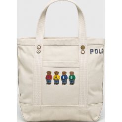 Polo Ralph Lauren - Torebka. Szare torebki klasyczne damskie Polo Ralph Lauren, bez wzorów, z bawełny, casualowe, na ramię, bez dodatków. Za 599,90 zł.