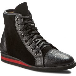 Sneakersy NEŚCIOR - 097-H Czarny R/Czarny Zam. Czarne półbuty damskie marki Neścior, na co dzień, bez wzorów, ze skóry, bez obcasa, na płaskiej podeszwie, bez zapięcia. W wyprzedaży za 279,00 zł.