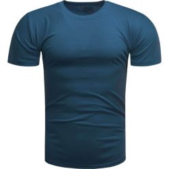 Koszulka męska t-shirt gładki granatowy Recea. Niebieskie koszulki męskie Recea, s, bez wzorów, z bawełny, klasyczne, bez kołnierzyka. Za 17,99 zł.