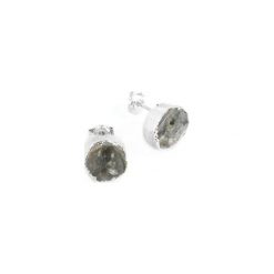 Earrings Agat Geody Grafitowe srebro. Szare kolczyki damskie Brazi druse jewelry, z agatem, srebrne, na sztyftcie. Za 170,00 zł.