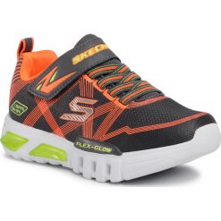 Sneakersy SKECHERS - Flex-Glow 90542L/CCOR Charcoal/Orange. Szare trampki chłopięce Skechers, bez wzorów, z tworzywa sztucznego, na rzepy. W wyprzedaży za 199,00 zł.