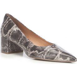 Buty damskie. Szare czółenka damskie Wittchen, bez wzorów, ze skóry, bez obcasa, na obcasie. W wyprzedaży za 297,41 zł.