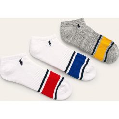 Polo Ralph Lauren - Stopki (3-pack). Białe skarpetki męskie Polo Ralph Lauren, z nadrukiem, z elastanu. Za 89,90 zł.