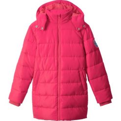 Parka zimowa bonprix różowy hibiskus. Różowe płaszcze dziewczęce bonprix, na zimę, bez wzorów, eleganckie, z kapturem. Za 59,99 zł.