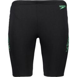 Kąpielówki "Endurance Boom Splice" w kolorze czarno-zielonym. Czarne kąpielówki męskie Speedo, m, z nadrukiem, z materiału. W wyprzedaży za 111,95 zł.