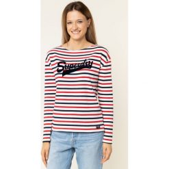 Bluzka Superdry Jaden Stripe Ls Top W6000049A. Bluzki damskie Superdry, bez wzorów, z bawełny, bez kołnierzyka. W wyprzedaży za 129,00 zł.