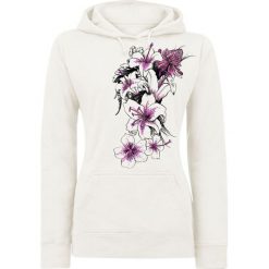 Bluzy damskie: Flowers Bluza z kapturem damska biały (Old White)