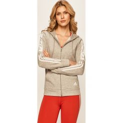 Adidas Performance - Bluza. Szare bluzy damskie adidas Performance, s, z nadrukiem, z bawełny, bez rękawów, z kapturem. Za 249,90 zł.