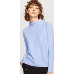 Sweter z niską stójką - Niebieski. Niebieskie swetry klasyczne damskie Reserved, l, ze stójką. W wyprzedaży za 34,99 zł.