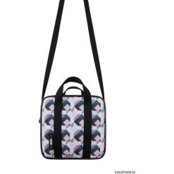 Kuferki damskie: Listonoszka kuferek pattern geometric różowy