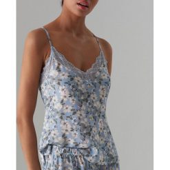 Bieliźniany top z koronkową lamówką - Wielobarwny. Szare topy damskie Mohito, s, bez wzorów, z koronki, bez kołnierzyka. Za 49,99 zł.