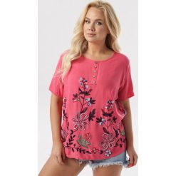 Ciemnoróżowa Bluzka Nautilena. Różowe bluzki damskie Born2be, xl, bez wzorów, bez kołnierzyka, bez rękawów. W wyprzedaży za 49,99 zł.