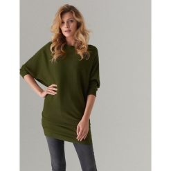 Sweter oversize z wiskozą - Khaki. Brązowe swetry damskie Mohito, s, bez wzorów, z wiskozy, bez rękawów, bez kaptura. Za 119,99 zł.