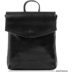 SKÓRZANY PLECAK DAMSKI PAOLO PERUZZI Z-03-PP. Czarne plecaki damskie marki Pakamera, bez wzorów, ze skóry, eleganckie. Za 269,00 zł.