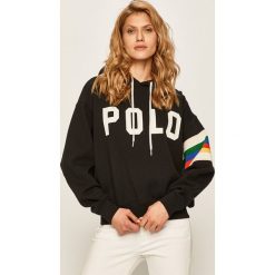 Polo Ralph Lauren - Bluza. Czarne bluzy damskie Polo Ralph Lauren, s, z nadrukiem, z bawełny, bez rękawów, z kapturem. W wyprzedaży za 539,90 zł.