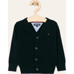 Tommy Hilfiger - Kardigan dziecięcy 74-176 cm. Szare swetry chłopięce TOMMY HILFIGER, bez wzorów, z bawełny, krótkie, bez kaptura. Za 299,90 zł.