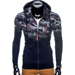 Bejsbolówki męskie: BLUZA MĘSKA ROZPINANA Z KAPTUREM B800 - GRANATOWA