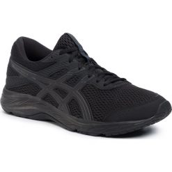 Buty ASICS - Gel-Contend 6 1011A667 Black/Black 002. Czarne buty sportowe męskie Asics, ze skóry ekologicznej, bez zapięcia, do biegania. W wyprzedaży za 219,00 zł.