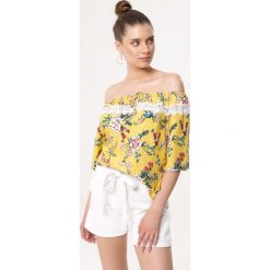 Żółta Bluzka Very Thin. Żółte bluzki damskie Born2be, xl, bez wzorów, bez kołnierzyka, z krótkim rękawem. Za 54,99 zł.