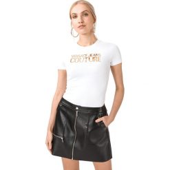 Versace Jeans Couture Koszulka Biały. Białe koszulki damskie Versace Jeans Couture, m, z nadrukiem, z bawełny, bez kołnierzyka. Za 497,95 zł.