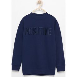 Bluzy chłopięce: Bluza z napisem positive – Granatowy