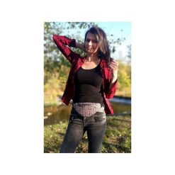 Pixi red mini nerka. Czerwone nerki damskie Sabi tatka, w paski, z tkaniny, zdobione, bez dodatków. Za 109,00 zł.