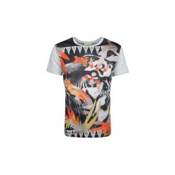 T-shirty z krótkim rękawem Versace Jeans B3GQB7D8 / Print P4Slim. Szare t-shirty męskie Versace Jeans, xl, bez wzorów, z jeansu, bez kołnierzyka, krótkie. Za 369,00 zł.